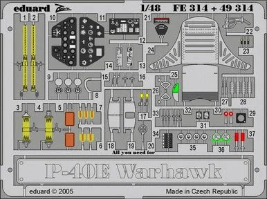 1/48 Eduard P-40E Photo Etch for Hasegawa