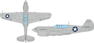 1/48 Eduard P-40E US national insignia circular MASK for EDUARD kit