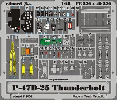 1/48 Eduard P-47D-25 Thunderbolt Photo Etch for Hasegawa