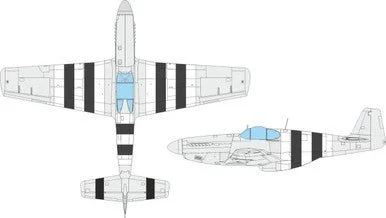 1/48 Eduard P-51B/C D-day stripes MASK for EDUARD kit