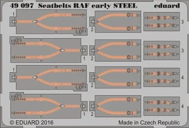 1/48 Eduard Seatbelts RAF Early Steel (Pre-Painted)