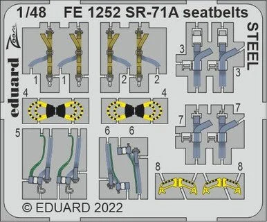 1/48 Eduard SR-71A Blackbird seatbelts STEEL Photo Etch for Revell