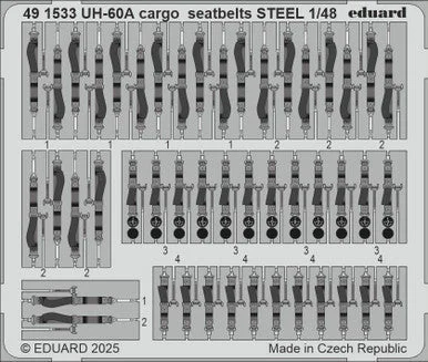 1/48 Eduard UH-60A cargo seatbelts STEEL Photo Etch