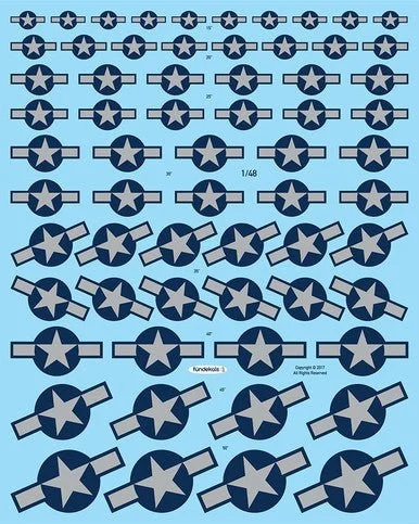 1/48 Fundekals STARS & BARS GRAY WW2