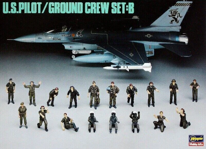 1/48 Hasegawa U.S. Pilot/Ground Crew Set B 36005