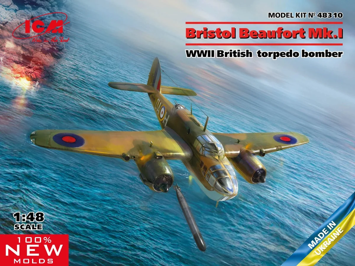 1/48 ICM Bristol Beaufort Mk.I - WWII British Torpedo Bomber 48310