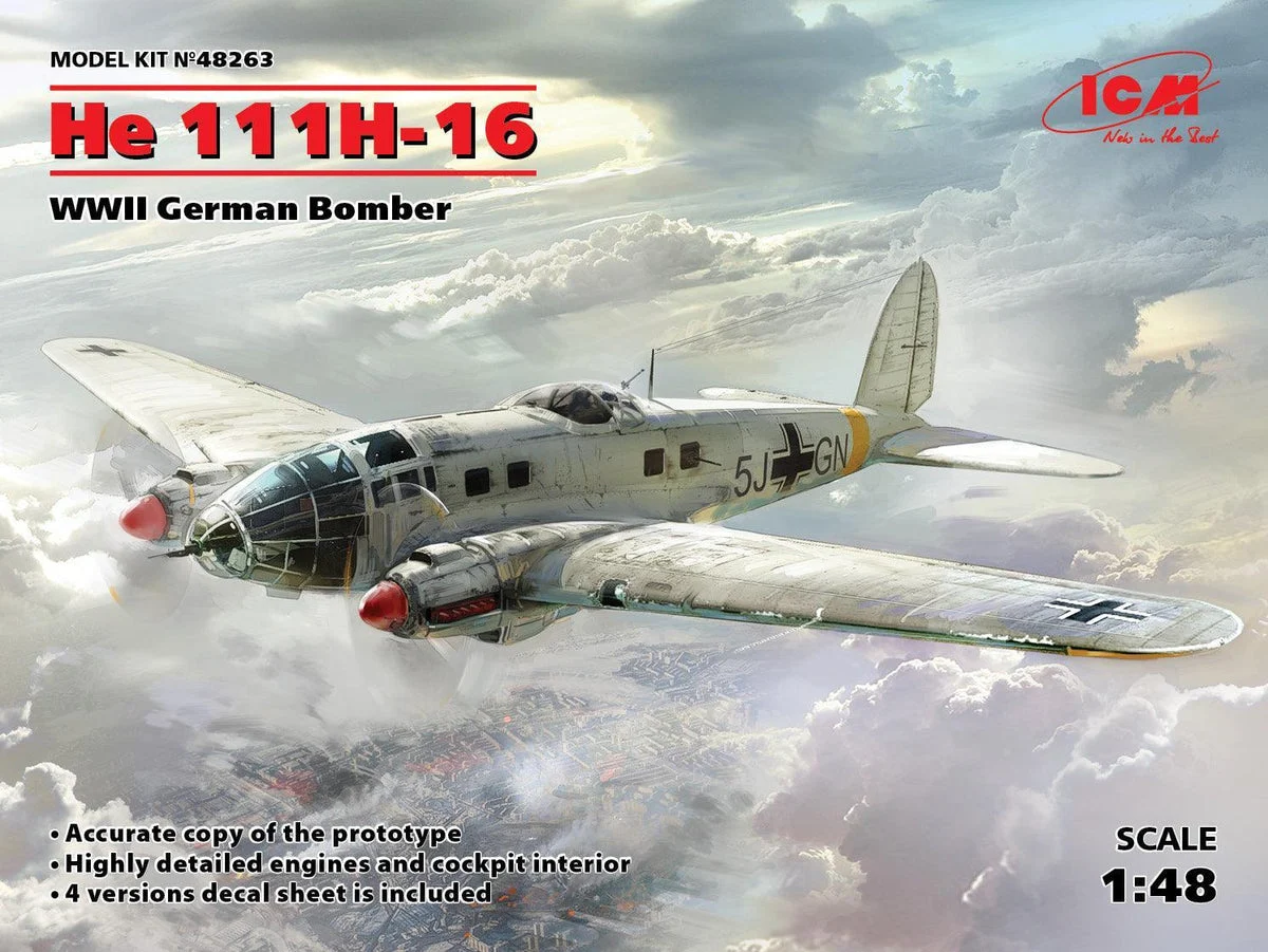 1/48 ICM He 111H-16 WWII German Bomber 48263