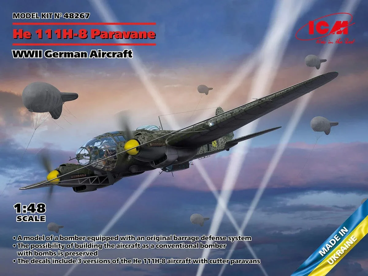 1/48 ICM He 111H-8 Paravane WWII German Aircraft 48267