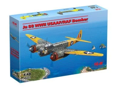 1/48 ICM Ju 88 WWII USAAF / RAF Captured German Bomber Plastic Model Kit - ICM Models
