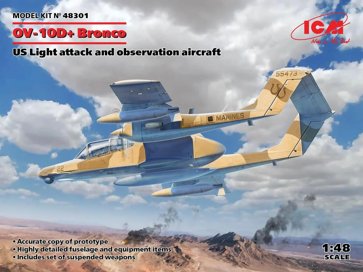 1/48 ICM OV-10D+ Bronco - Light Attack and Observation Aircraft 48301