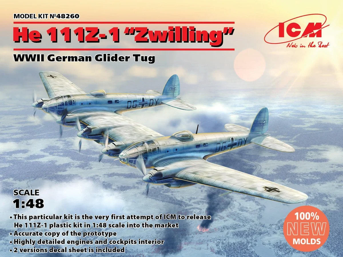 1/48 ICM WWII German Glider Tug - He 111Z-1 “Zwilling” 48260