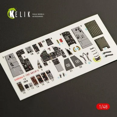 1/48 Kelik F-15C MSIP II Eagle interior 3D decals for GWH kit