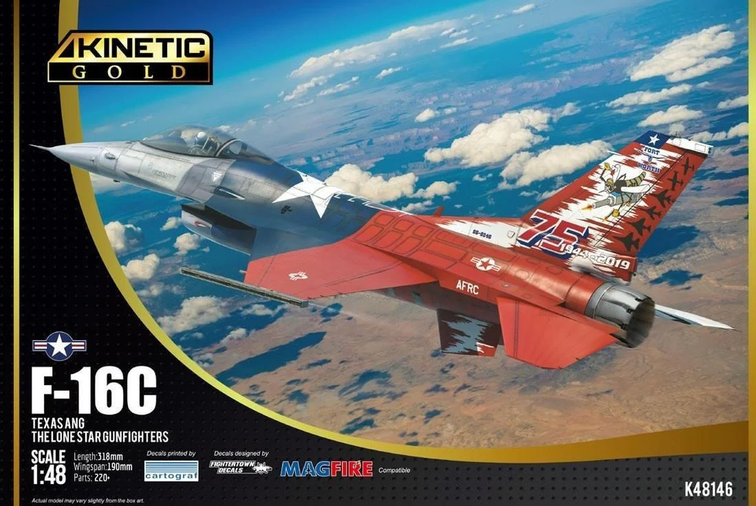 1/48 Kinetic F-16C Texas ANG Lone Star Gunfighter 48146