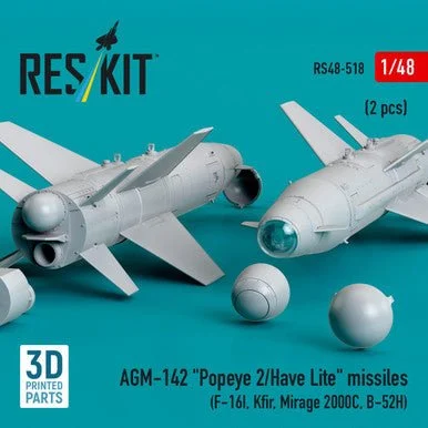 1/48 Reskit AGM-142 Popeye 2/Have Lite missiles (2 pcs) (F-16I, Kfir, Mirage 2000C, B-52H) (3D