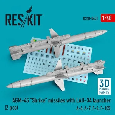 1/48 Reskit AGM-45 Shrike missiles with LAU-34 launcher (2 pcs)