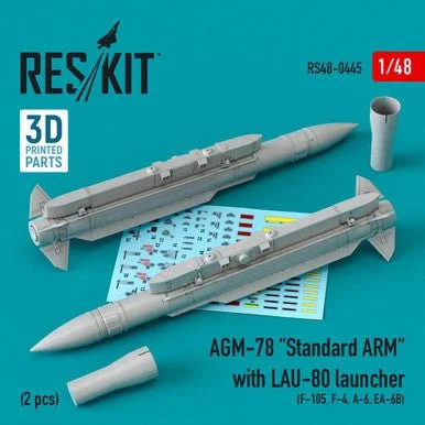 1/48 Reskit AGM-78 Standard ARM with LAU-80 launcher (F-105,F-4,A-6,EA-6B) (2 pcs) (3D