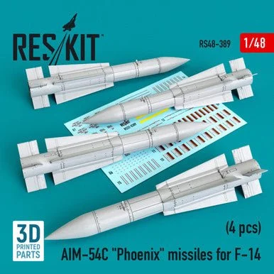 1/48 Reskit AIM-54C Phoenix missiles for F-14 (4pcs) (3D Printed)