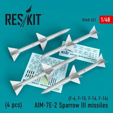 1/48 Reskit AIM-7E-2 Sparrow III missiles (4pcs) (F-4 F-15 F-16 F-14) (F-4 F-15 F-16 F-14) (1/48)