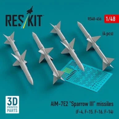 1/48 Reskit AIM-7E2 Sparrow III missiles (4 pcs) (3D Printed) (RS48-0456)