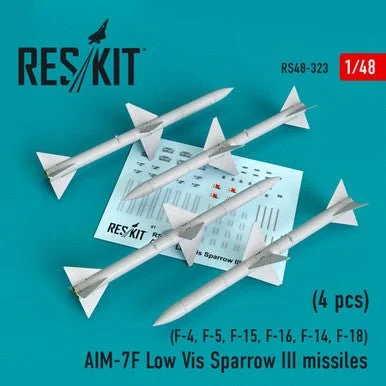 1/48 Reskit AIM-7F Low Vis Sparrow III missiles (4pcs) (F-4 F-5 F-15 F-16 F-14 F-18) (1/48)