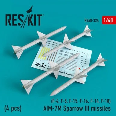 1/48 Reskit AIM-7M Sparrow III missiles (4pcs) (F-4 F-5 F-15 F-16 F-14 F-18) (1/48)
