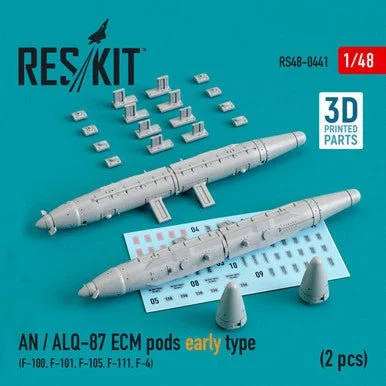 1/48 Reskit AN / ALQ-87 ECM pods early type (2 pcs) (F-100, F-101, F-105, F-111, F-4) (3D