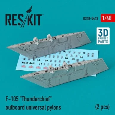 1/48 Reskit F-105 Thunderchief outboard universal pylons (2 pcs) (3D Printing)