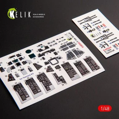 1/48 Reskit F-14A Tomcat late interior 3D decals for Tamiya kit