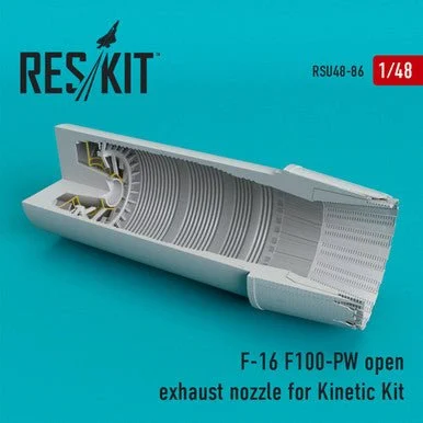 1/48 Reskit F-16 F100-PW open exhaust nozzles for Kinetic Kit (1/48)