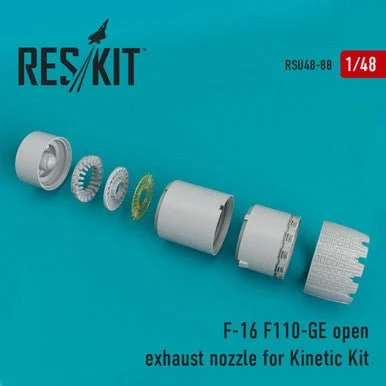 1/48 Reskit F-16 F110-GE open exhaust nozzles for Kinetic Kit (1/48)