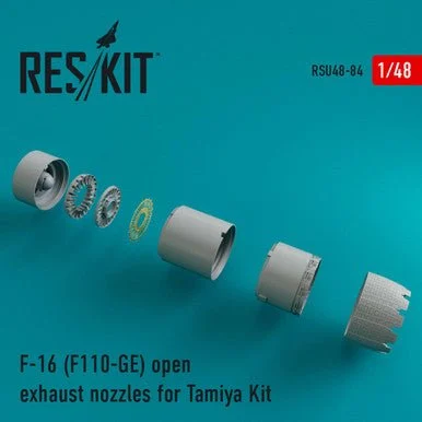 1/48 Reskit F-16 (F110-GE) open exhaust nozzles for Tamiya Kit (1/48)