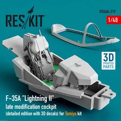 1/48 Reskit F-35A Lightning II late modification cockpit (detailed edition with 3D decals) for Tamiya kit