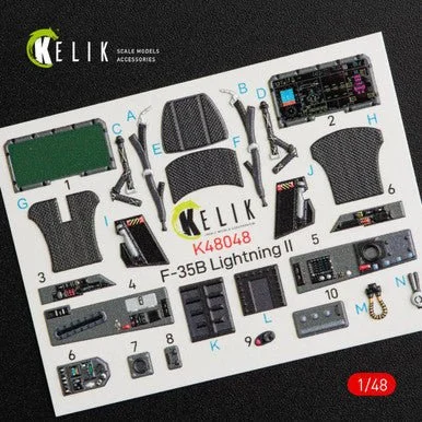 1/48 Reskit F-35B Lightning II interior 3D decals for Kitty Hawk kit