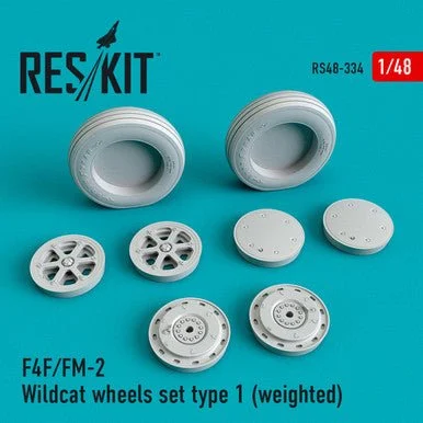 1/48 Reskit F4F/FM-2 Wildcat wheels set type 1 (weighted) (1/48)