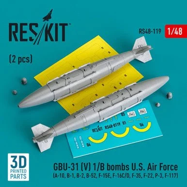 1/48 Reskit GBU-31 (V) 1/B bombs U.S. Air Force (2 pcs) (A-10, B-1, B-2, B-52, F-15E, F-16C/D, F-