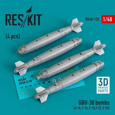 1/48 Reskit GBU-38 bombs (4 pcs) (A-10, F-16, F-15,F-22, F-35) (3D Printed)