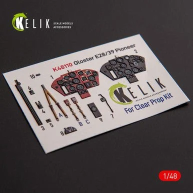 1/48 Reskit Gloster E28/39 Pioneer - interior 3D decals for ClearProp kit