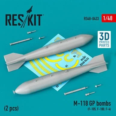 1/48 Reskit M-118 GP bombs (2 pcs) (F-105, F-100, F-4) (3D Printing)