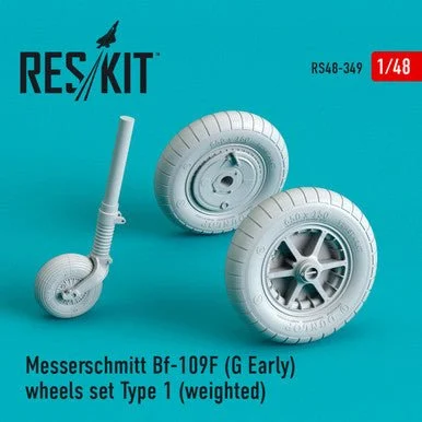 1/48 Reskit Messerschmitt Bf-109F (G Early) wheels set Type 1 (weighted) (1/48)