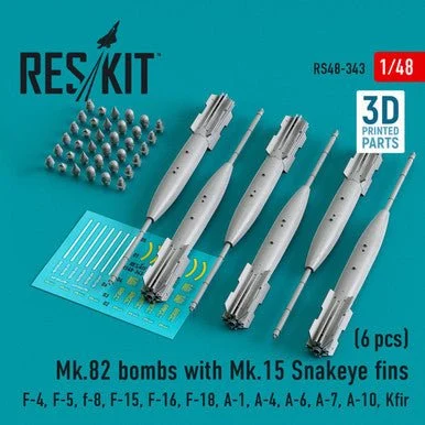1/48 Reskit Mk.82 bombs with Mk.15 Snakeye Fins (6pcs)