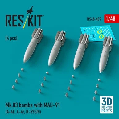 1/48 Reskit Mk.83 bombs with MAU-91 (4 pcs) (RS48-0497)