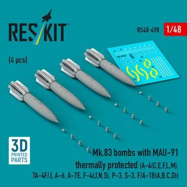 1/48 Reskit Mk.83 bombs with MAU-91 thermally protected (4 pcs) (RS48-0498)