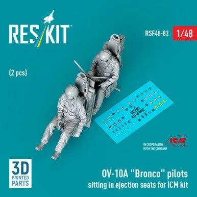 1/48 Reskit OV-10A Bronco pilots sitting in ejection seats for ICM kit (2 pcs) (3D Printed)