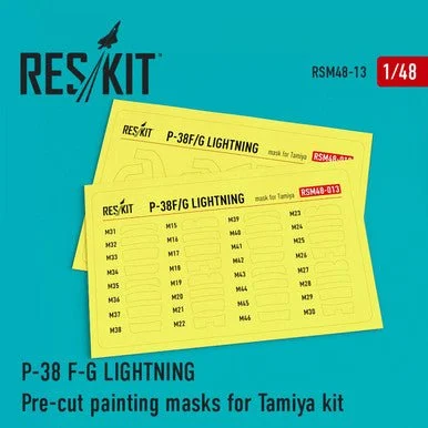 1/48 Reskit P-38 F/G Lightning Pre-cut painting masks for Tamiya Kit (1/48)