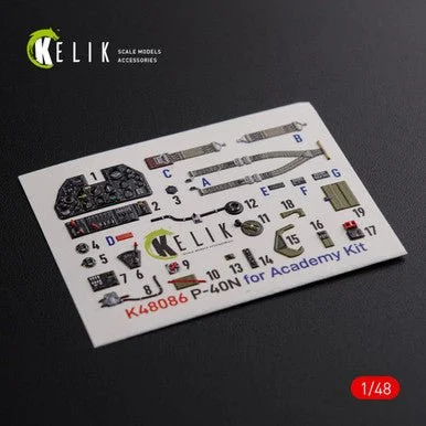 1/48 Reskit P-40N interior 3D decals for Academy kit