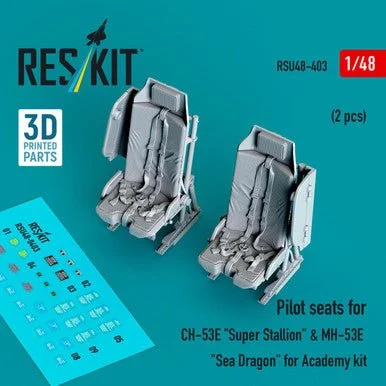 1/48 Reskit Pilot seats for CH-53E Super Stallion & MH-53E Sea Dragon for Academy kit (2 pcs)