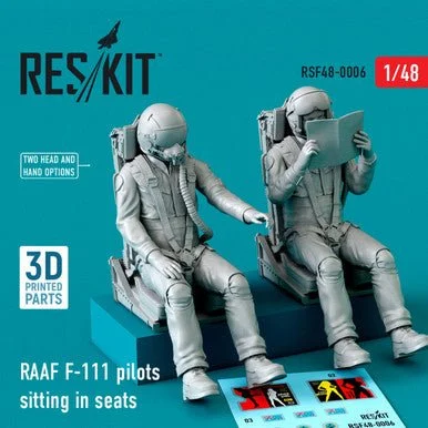 1/48 Reskit RAAF F-111 pilots sitting in seats (2 pcs) (3D Printing)