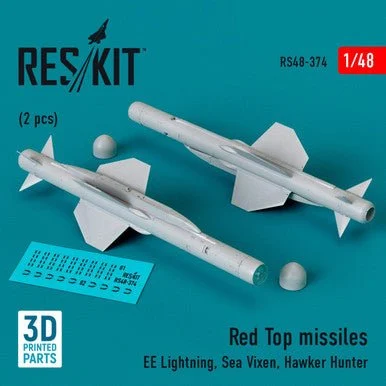 1/48 Reskit Red Top missiles (2pcs) (EE Lightning, Sea Vixen, Hawker Hunter) (3D Printed)
