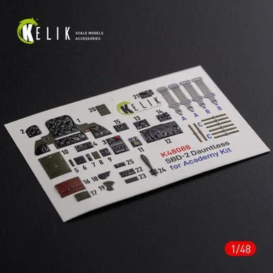 1/48 Reskit SBD-2 Dauntless interior 3D decals for Academy kit