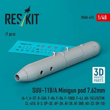 1/48 Reskit SUU-11B/A Minigun pod 7,62mm (1 pcs) (3D printed) (RS48-0415)